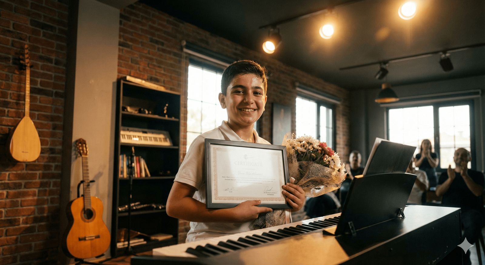 13 yaş piyano eğitimi ile özgüven ve sahne deneyimi kazanan öğrenci.
