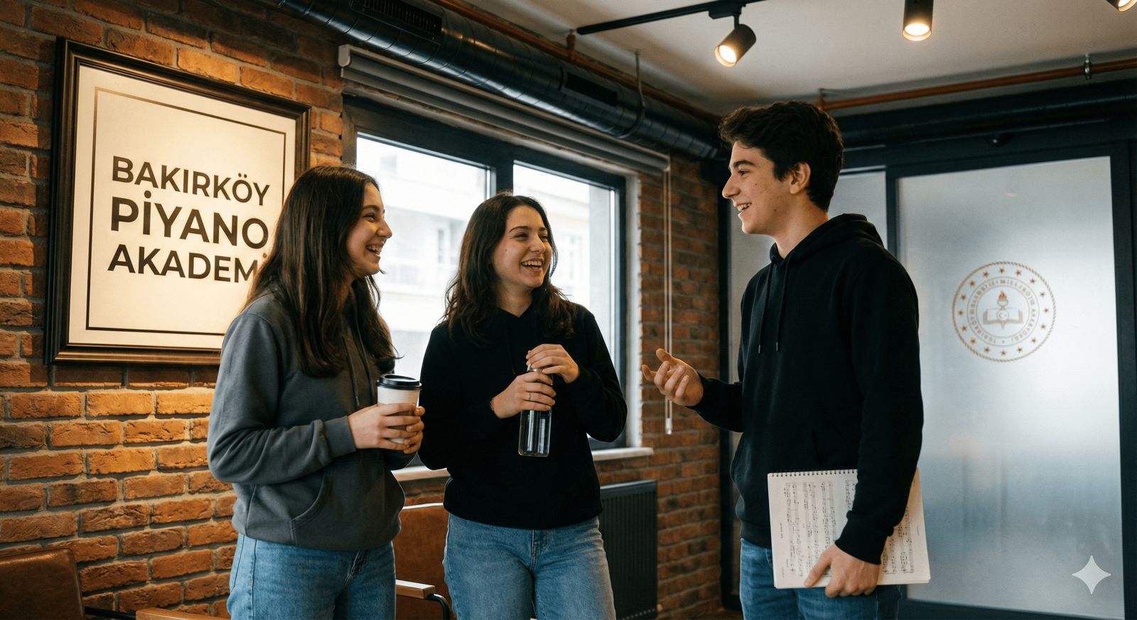 Bakırköy genç piyano kursu öğrencilerinin sosyal ortamı ve arkadaşlığı.