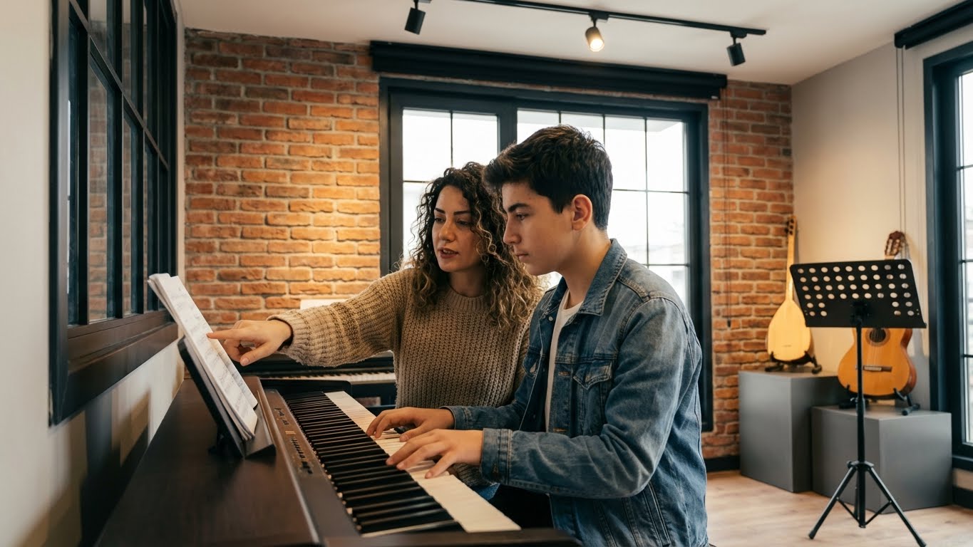 İstanbul’da birebir piyano dersi, deneyimli eğitmen eşliğinde stüdyo ortamında verilen özel piyano eğitimi.