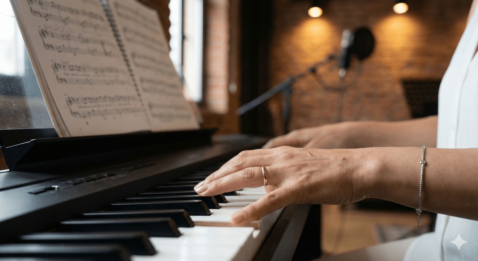 Yetişkin kadınlar için piyano dersi ve el koordinasyonu geliştirme.