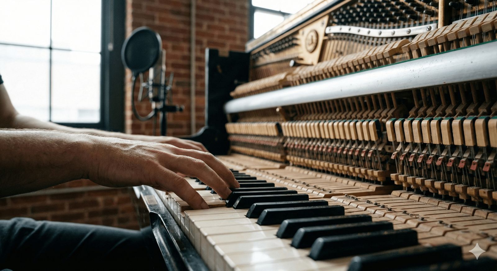 Piyanoda çalan ellerin yakın plan görüntüsü – Piyano kursu başlangıç eğitimi.