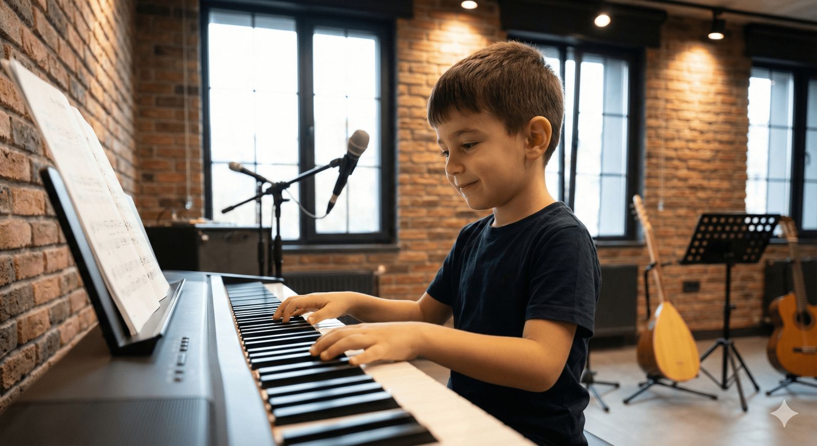 5 yaş piyano kursu eğitimi için renkli notalar ve parmak egzersizleri.