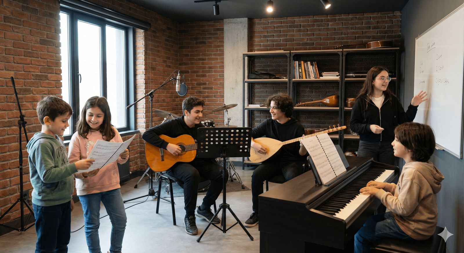 Çocuklar ve gençler için sosyal aktiviteler listesinde yer alan grup müzik eğitimi ve sosyalleşme
