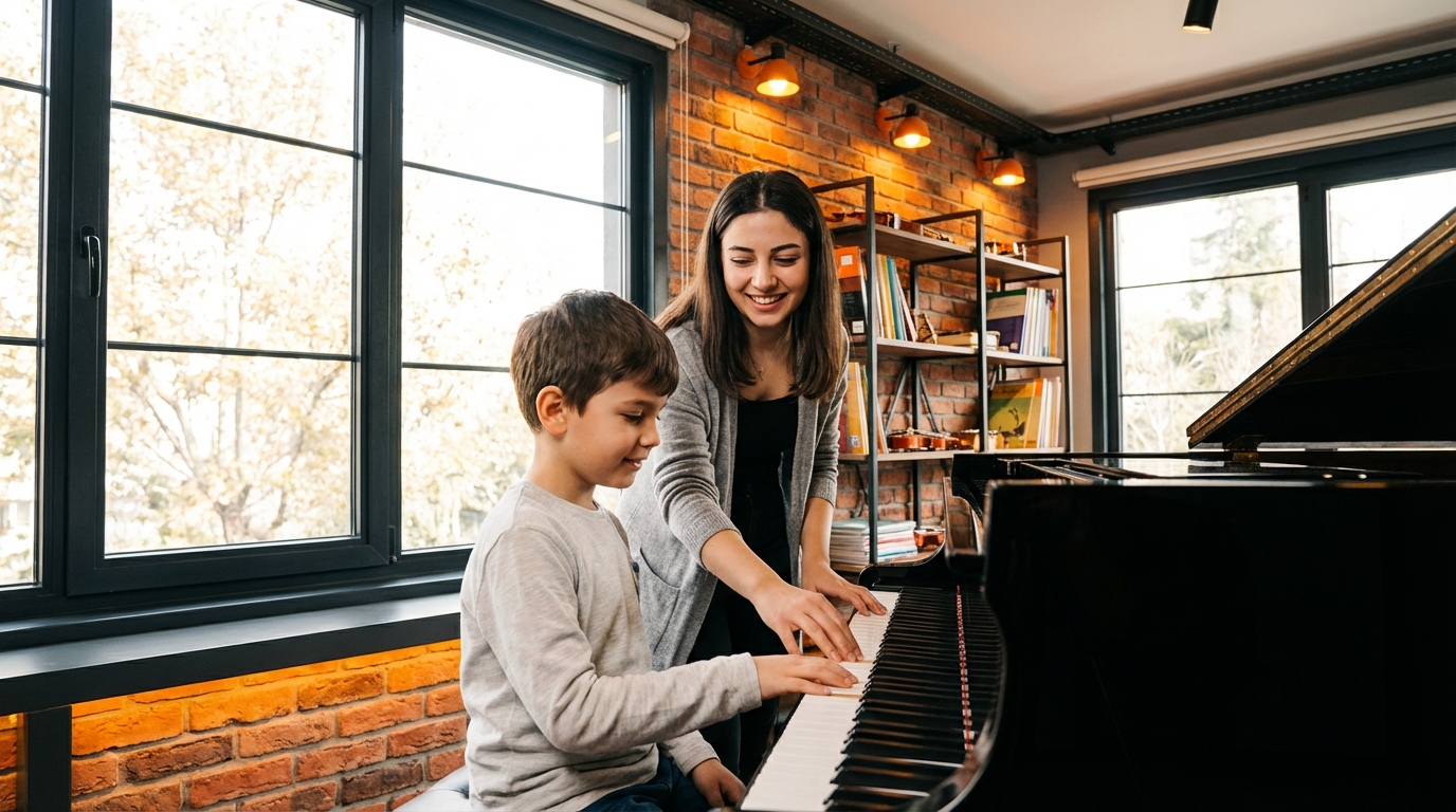 Piyano dersi kaç tl araştırması yapanlar için sıcak atmosferli Bakırköy piyano eğitimi stüdyosu.